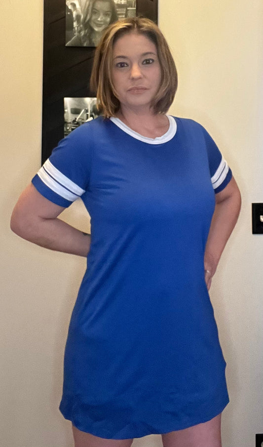 Blue T-shirt dress